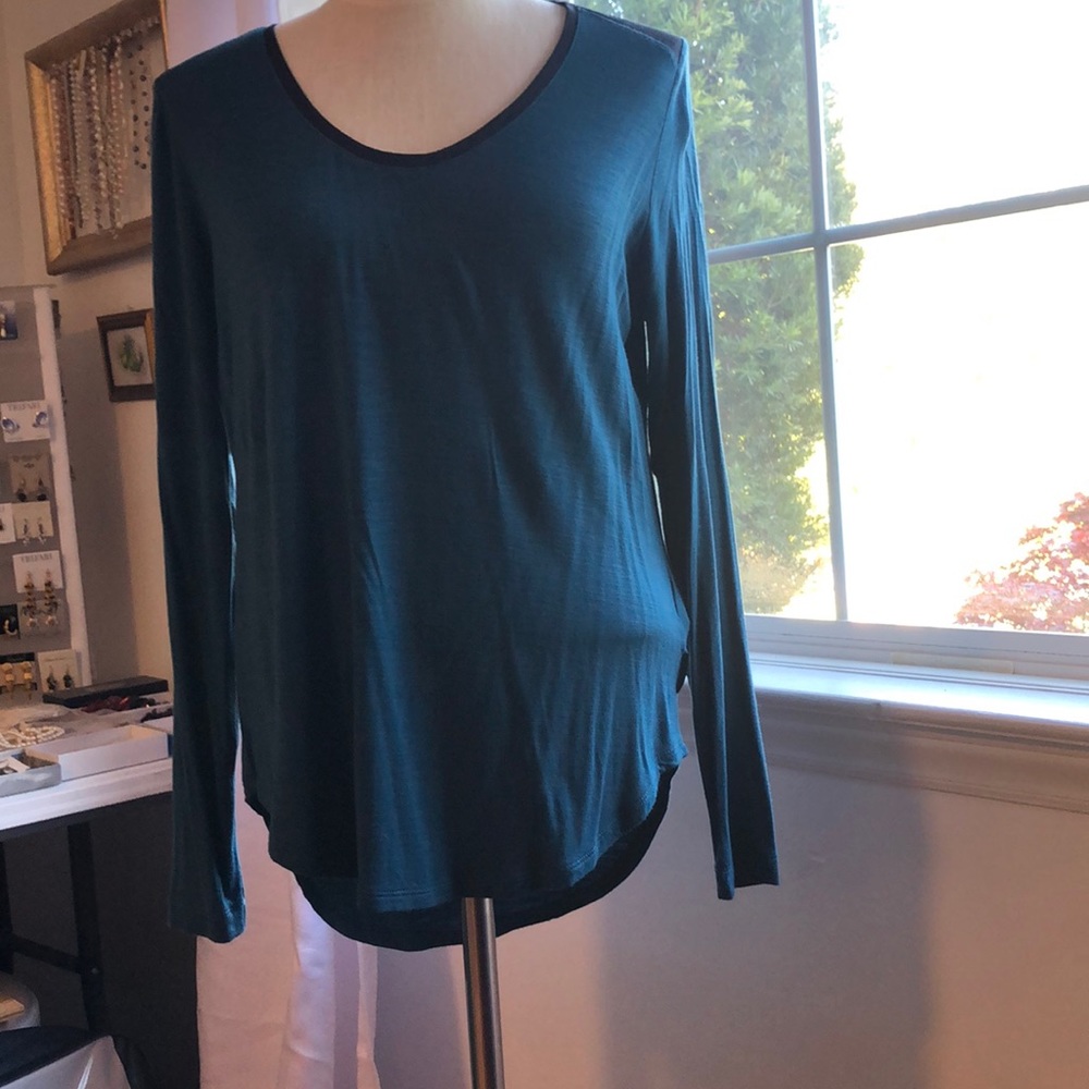 Calvin Klein L/S Scoop Neck Black Trim Size L